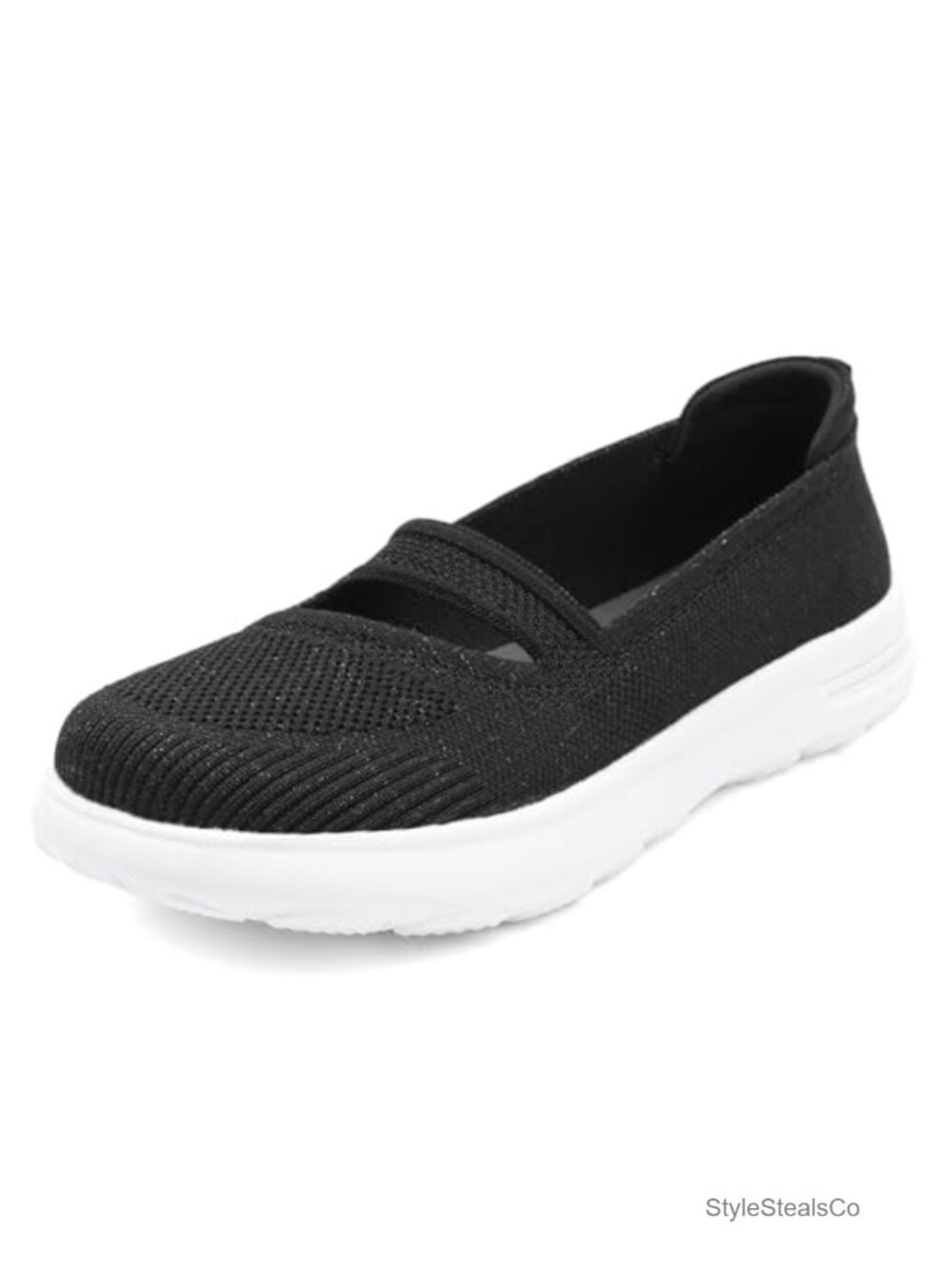 Breathable Knit Slip On Mary Jane Flats for Women - Lightweight Walking Shoes